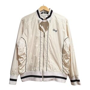 Coogi White Track Jacket Zip Up Embroidered Logo Y2K Streetwear Men’s Size 2xl